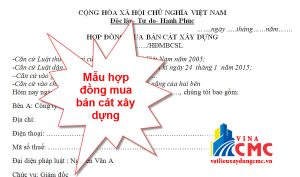 Mẫu hợp đồng mua bán cát xây dựng